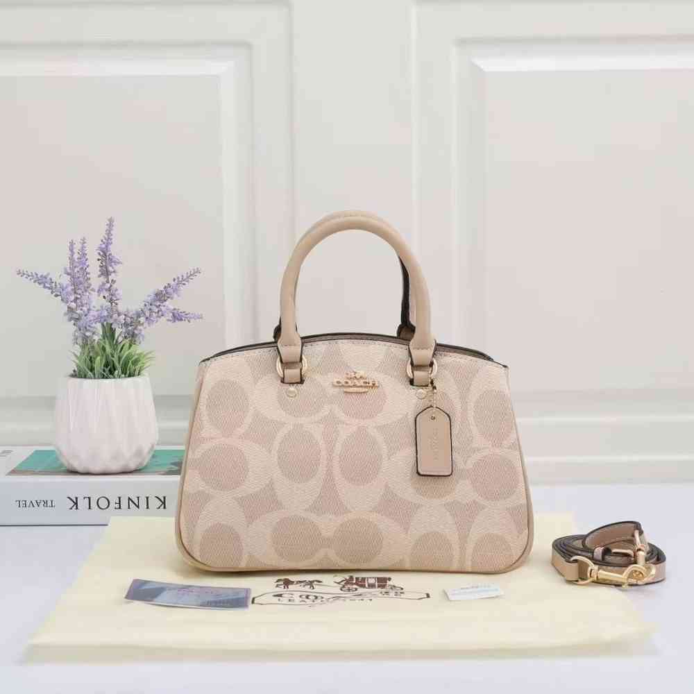 Beige Coach C Logo Darcie Black HandBag