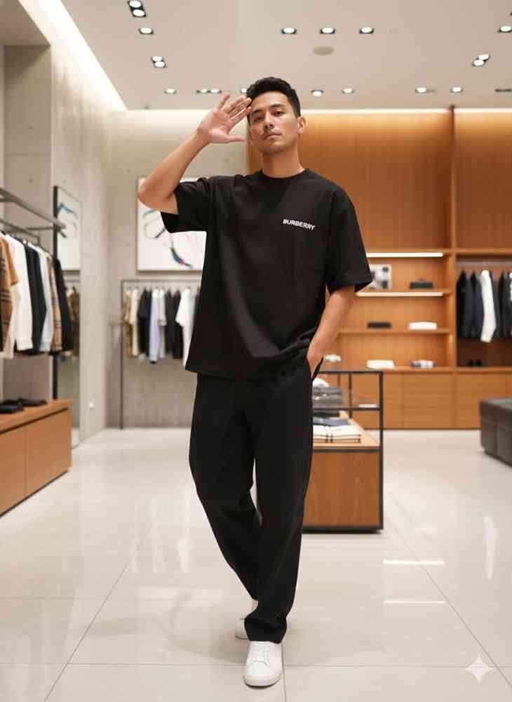 Burberry Black Premium Exclusive Polo T-shirt-thumb-0