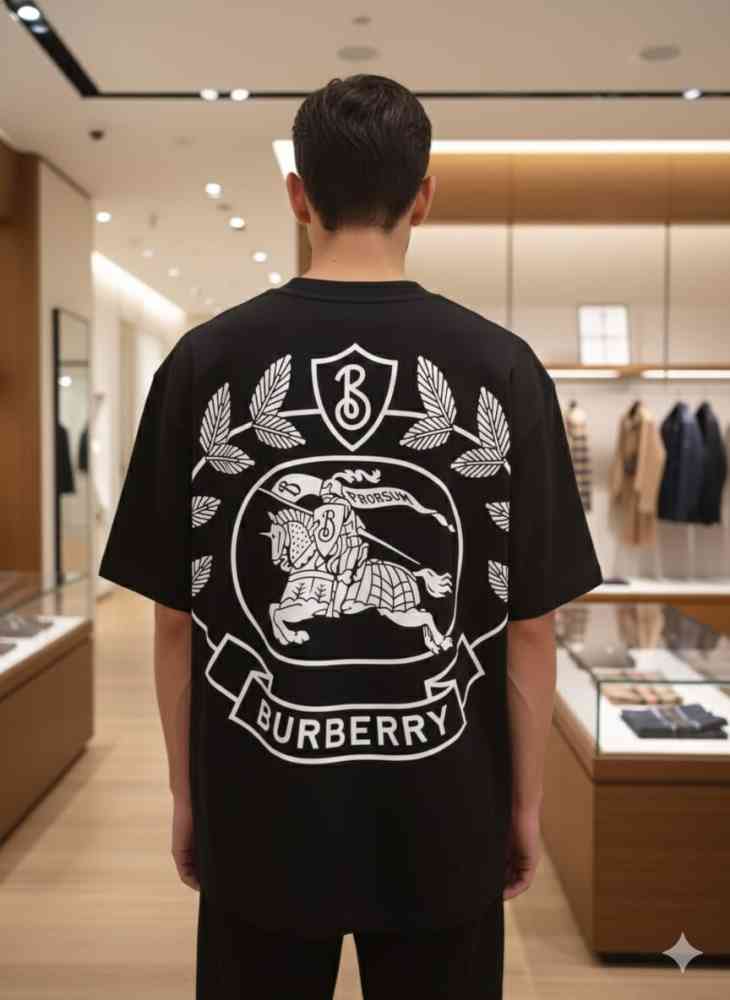 Burberry Black Premium Exclusive Polo T-shirt-thumb-2