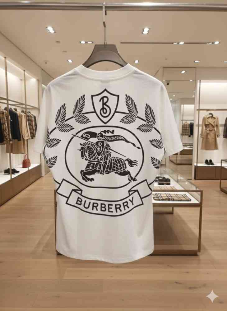 Burberry White Premium Exclusive Polo T-shirt-thumb-4
