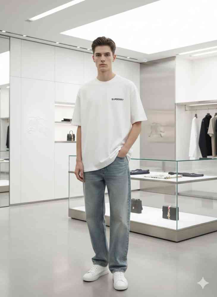 White Burberry Black Premium Exclusive Polo T-shirt