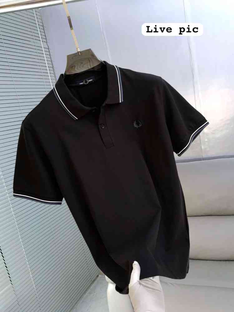 Fred Perry Embroidered logo Black Premium T-shirt-2