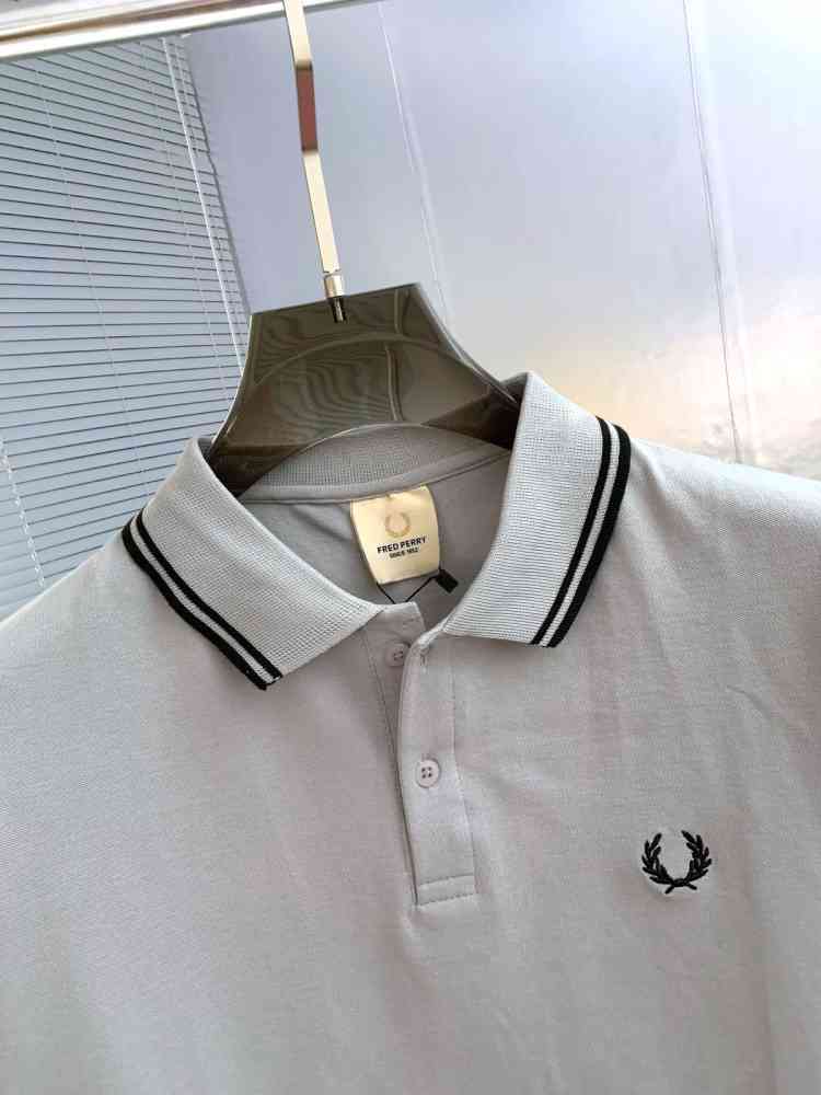 Fred Perry Embroidered logo Grey Premium T-shirt-thumb-2