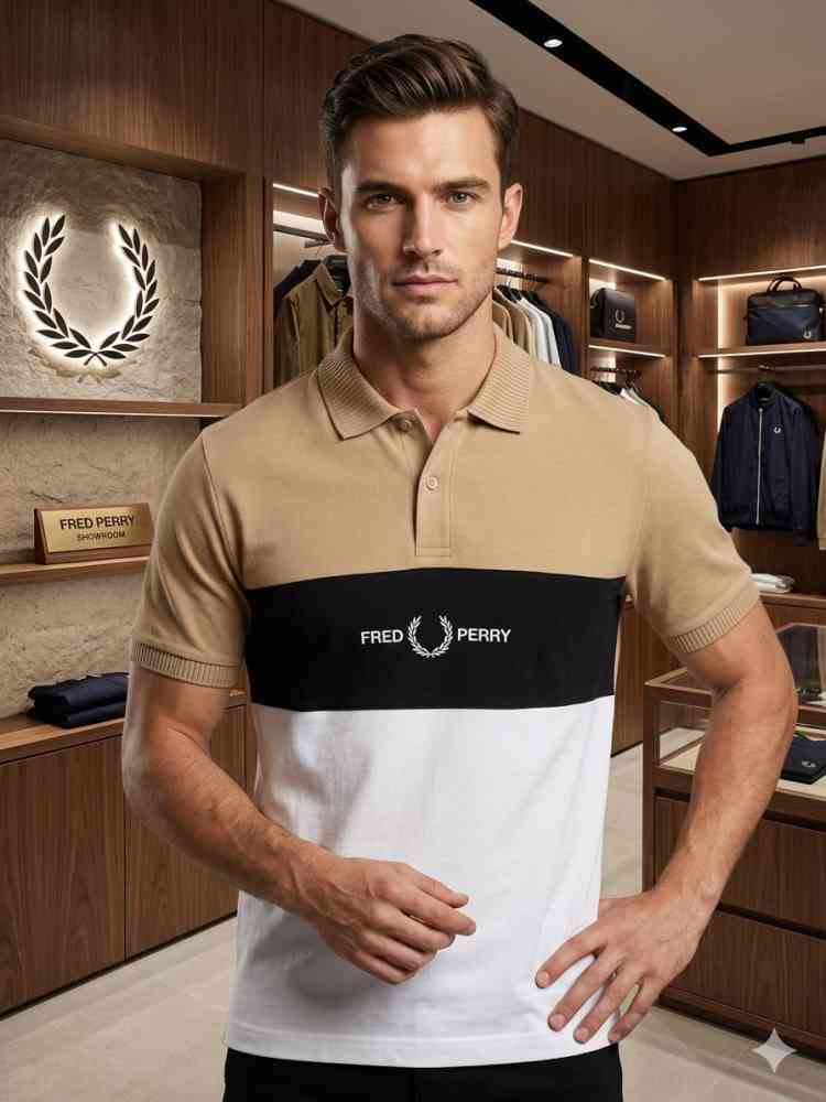 Fred Perry Embroidered logo Brown Premium T-shirt-thumb-0