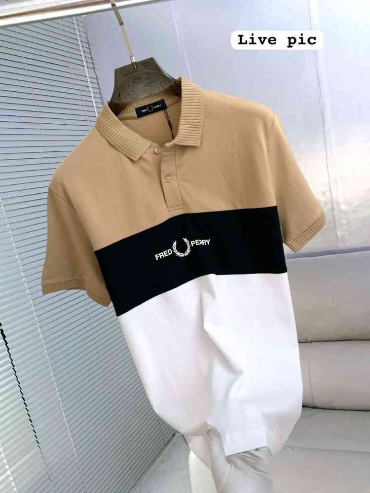 Fred Perry Embroidered logo Brown Premium T-shirt-thumb-1