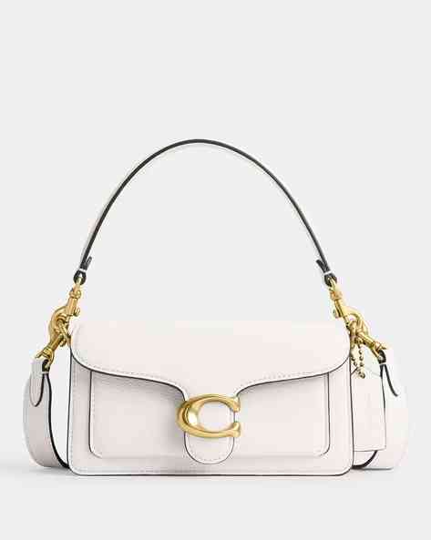 White Coach C Logo Tabby 20 Brown Shoulder Bag