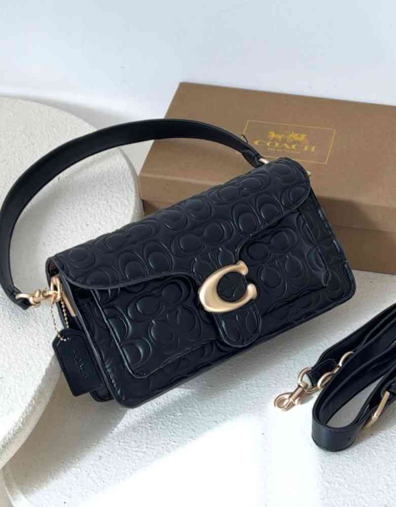Black Coach White Tabby Shoulder Bag