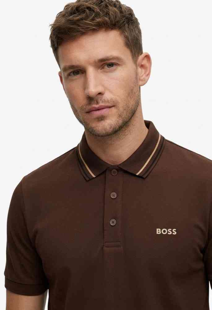 Hugo Boss Dark Brown Premium Quality Polo Tees-thumb-0