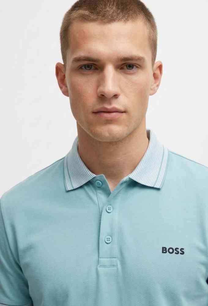 Sky Blue Hugo Boss Green Premium Quality Polo Tees