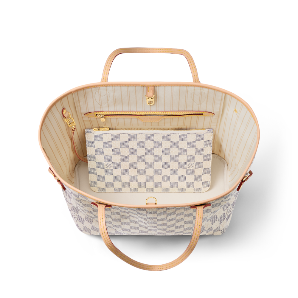 Louis Vuitton Neverfull White MM Tote Bag-thumb-2