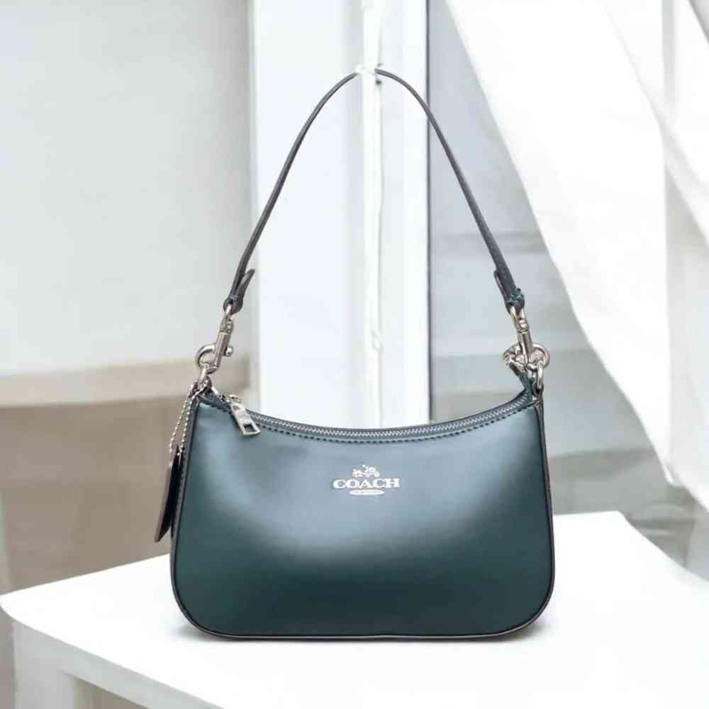 Teal Blue Coach Teri Novelty Black Shoulder Bag