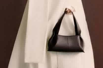 Dark Brown Polene Numero Neuf Grey Shoulder Bag