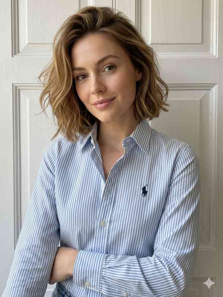 Ralph Lauren Sky Blue Premium Quality Women Shirt-thumb-1