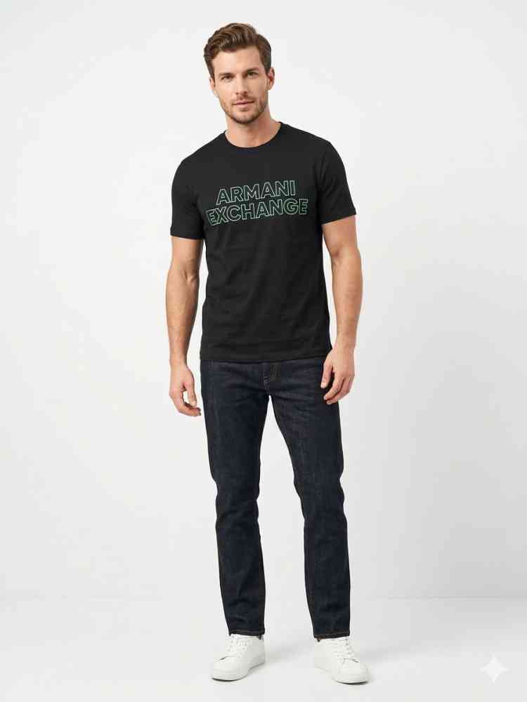 Armani Exchange Black Premium Quality T-Shirt-thumb-1