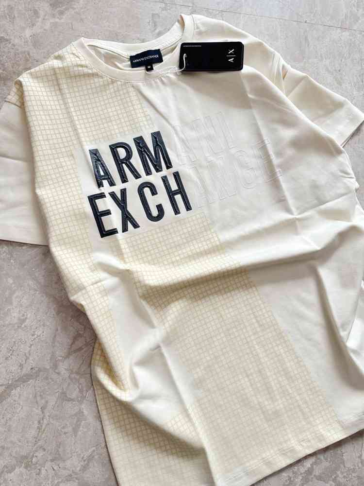 Armani Exchange Cream Premium Quality T-Shirt-thumb-1