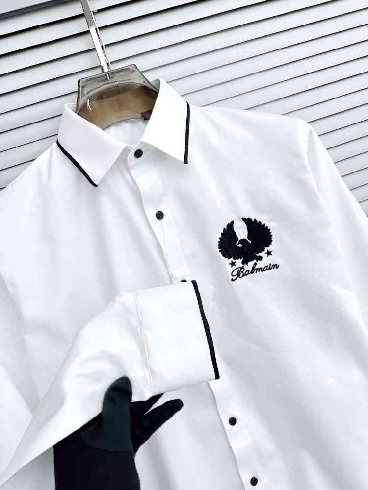 Balmain Embroidered White Premium Cotton Shirt-2