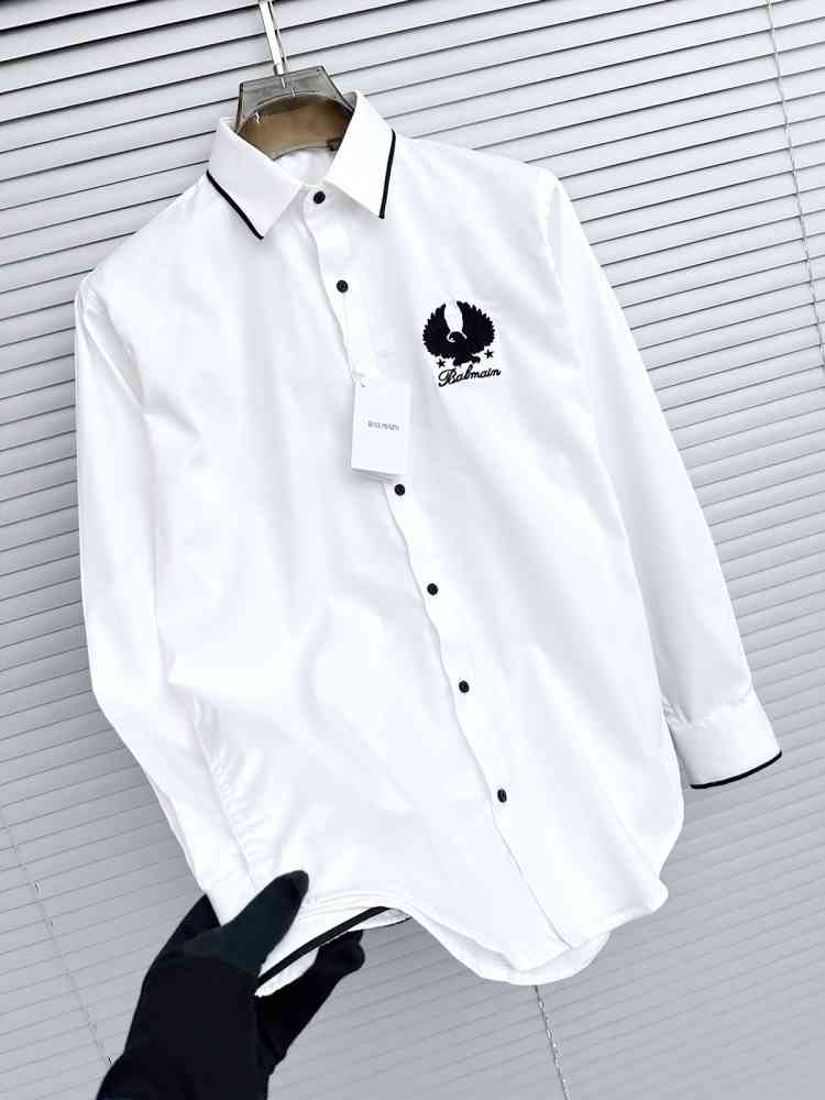 Balmain Embroidered White Premium Cotton Shirt-1