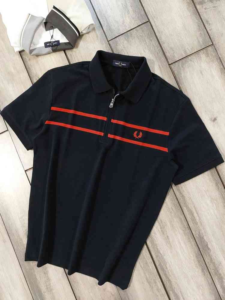 Fred Perry Embroidered logo Black Premium T-shirt-thumb-0