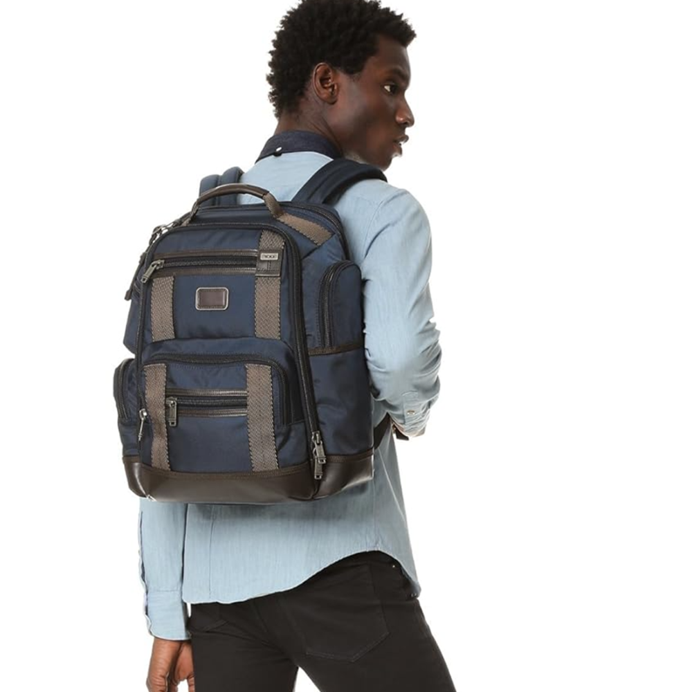Tumi Alpha Bravo Briefcase Blue Backpack-thumb-2