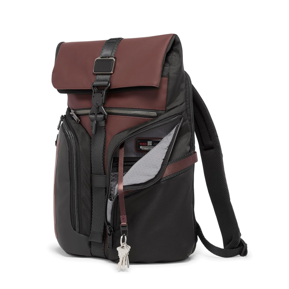 Tumi Alpha Bravo Logistics Flap Lid Wine Backpack-thumb-3