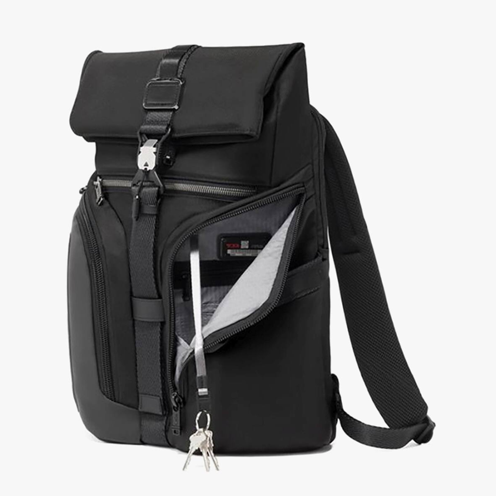 Tumi Alpha Bravo Logistics Flap Lid Black Backpack-thumb-3