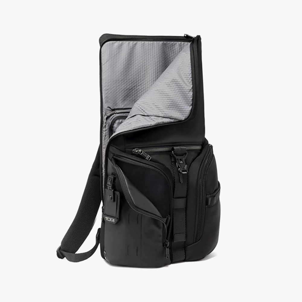 Tumi Alpha Bravo Logistics Flap Lid Black Backpack-thumb-4