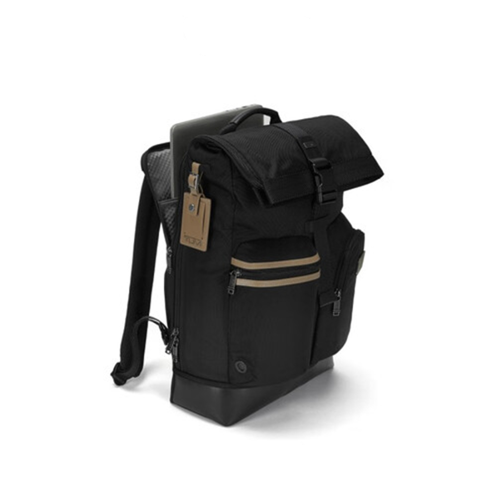 Tumi Alpha Bravo London Roll-Top Black Backpack-4