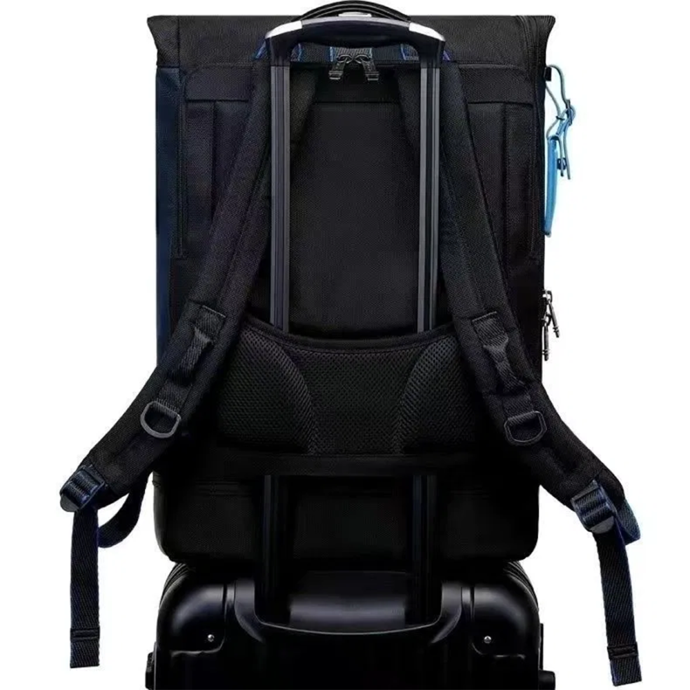 Tumi Alpha Bravo London Roll-Top Blue Backpack-thumb-3