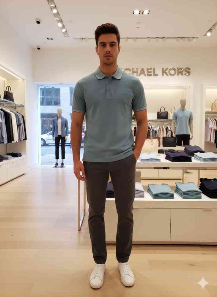 Michael Kors Teal Blue Premium T-shirt-thumb-1