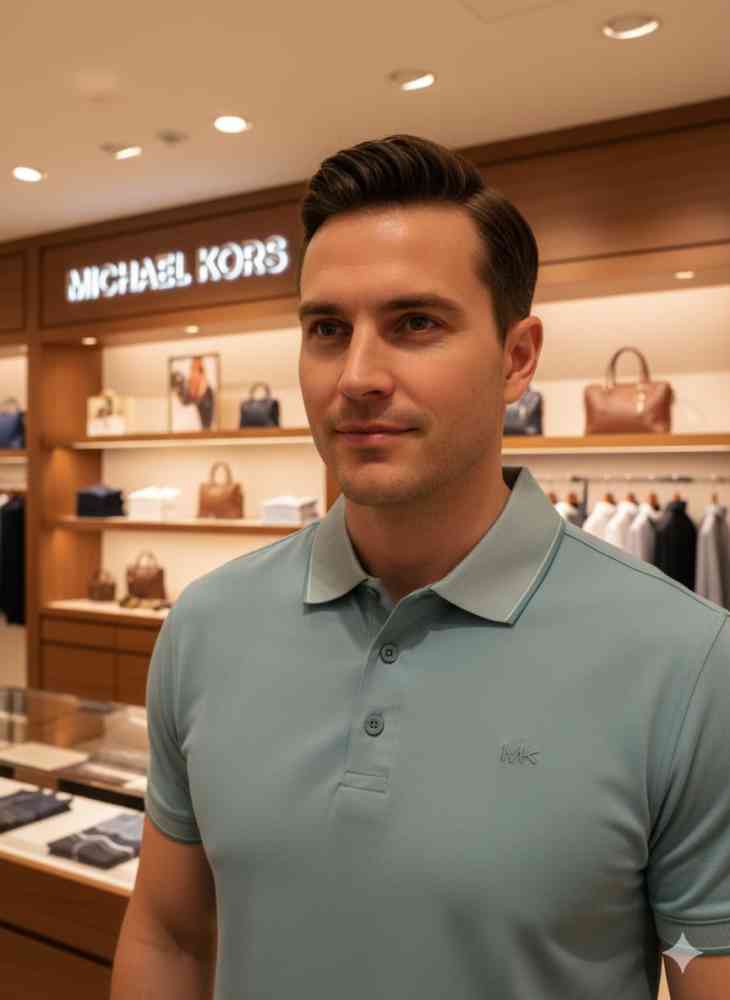 Michael Kors Teal Blue Premium T-shirt-thumb-0