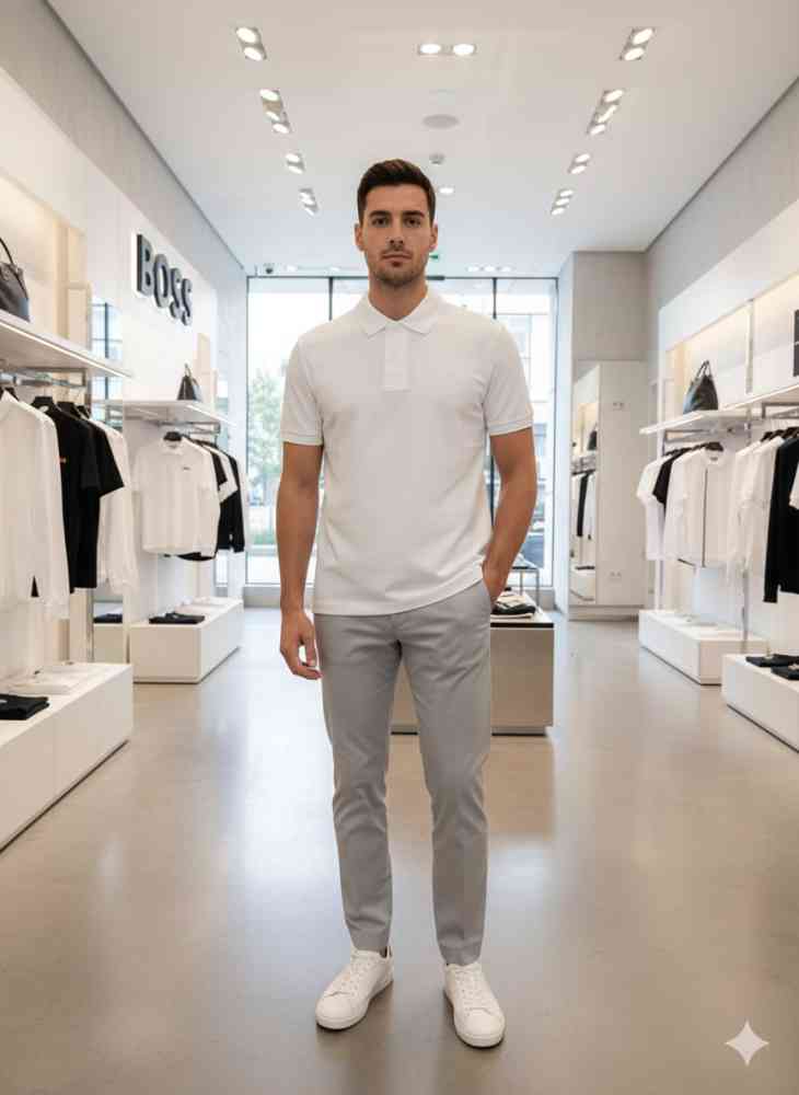 Hugo Boss White Premium Quality Tees-thumb-1