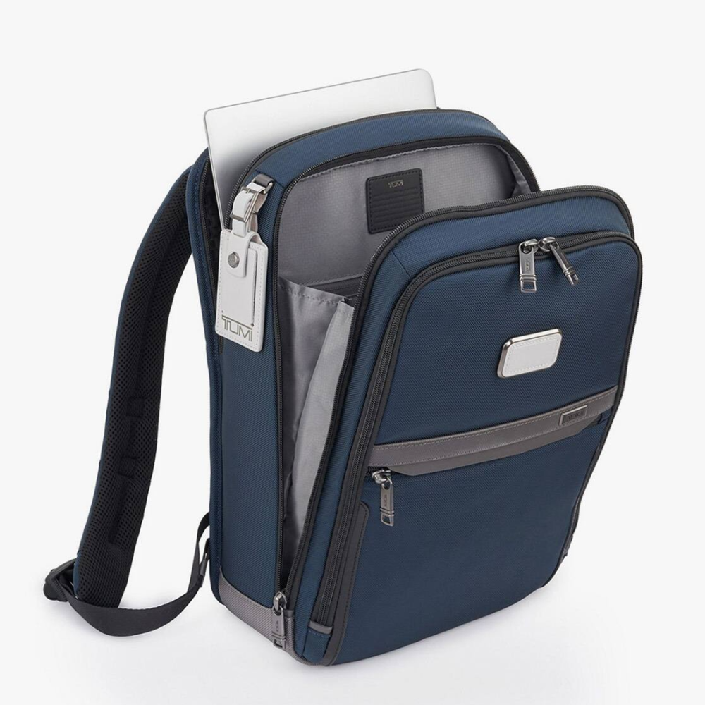 Tumi Alpha Slim Blue Backpack-thumb-2