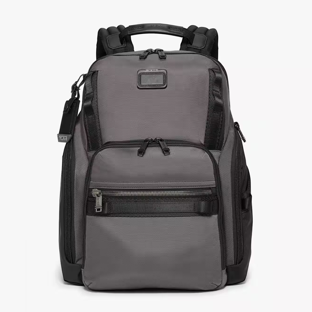 Grey Tumi Alpha Bravo Search Blue Backpack