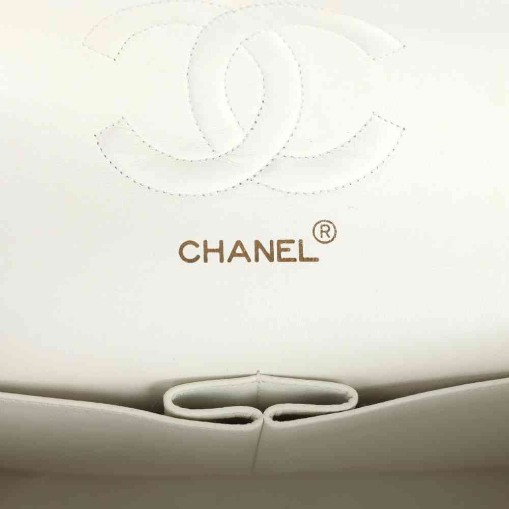 Chanel White Classic Jumbo 25 Sling Bag-thumb-7