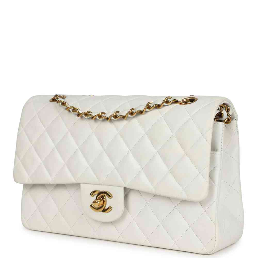 Chanel White Classic Jumbo 25 Sling Bag-thumb-3