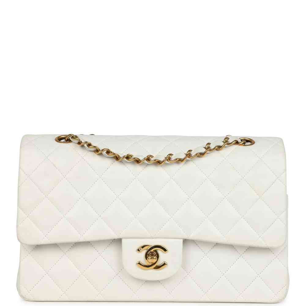 Chanel White Classic Jumbo 25 Sling Bag-thumb-0