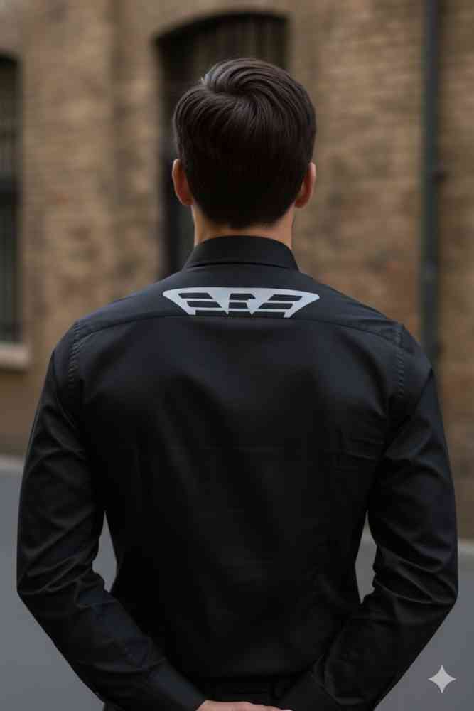Armani Exchange Black Premium Quality Cotton Shirt-thumb-3