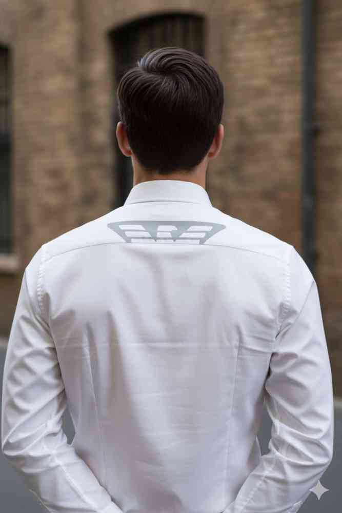 Armani Exchange White Premium Quality Cotton Shirt-thumb-2