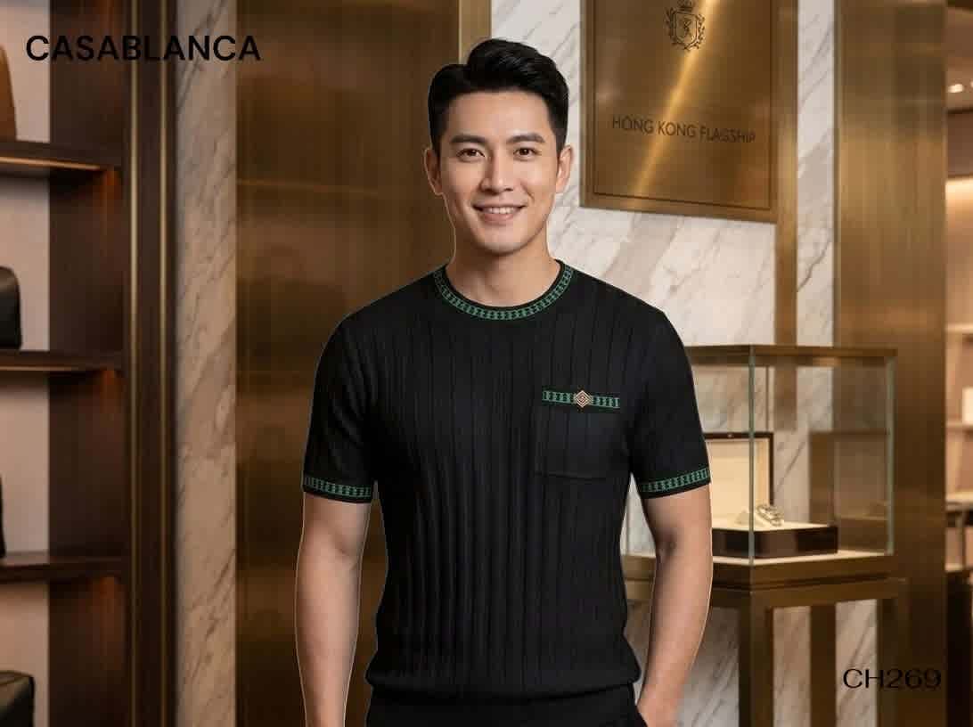 Casablanca Black Premium Quality T-shirt-thumb-1
