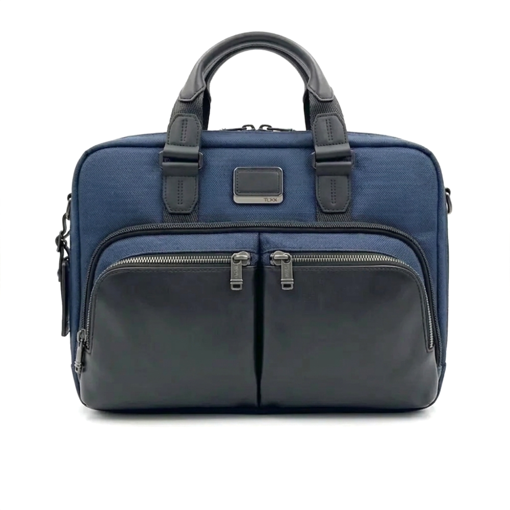 Blue Tumi Alpha Bravo Albany Slim Commuter Black Briefcase