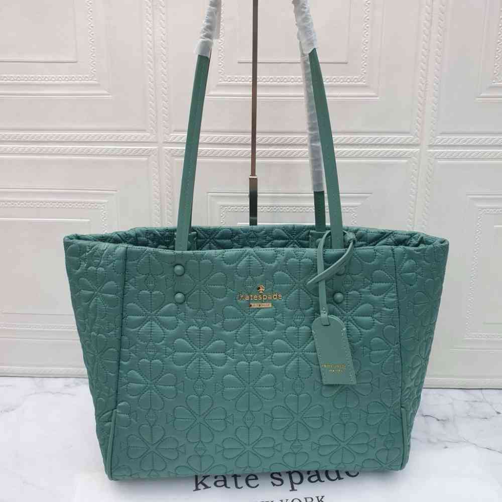 Kate Spade Tilly Quilted Green Tote Bag-thumb-0