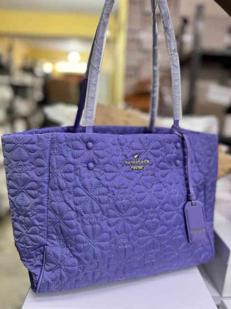 Blue Kate Spade Tilly Quilted Black Tote Bag