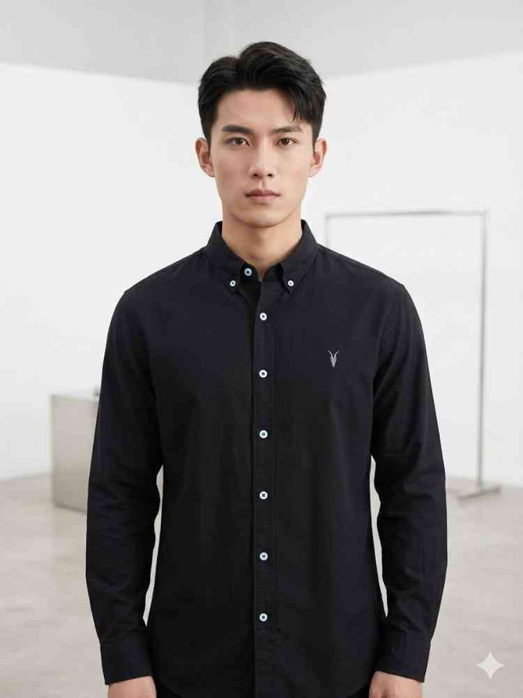 YSL Black Premium Quality Cotton Shirt-thumb-0