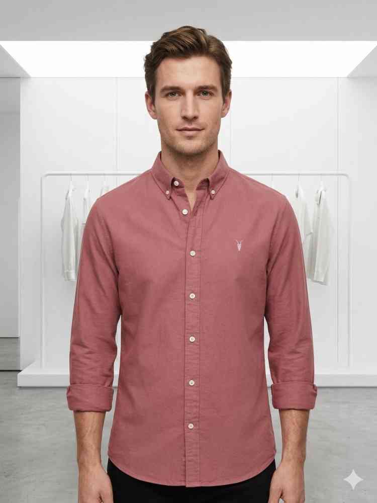 YSL Pink Premium Quality Cotton Shirt-thumb-0