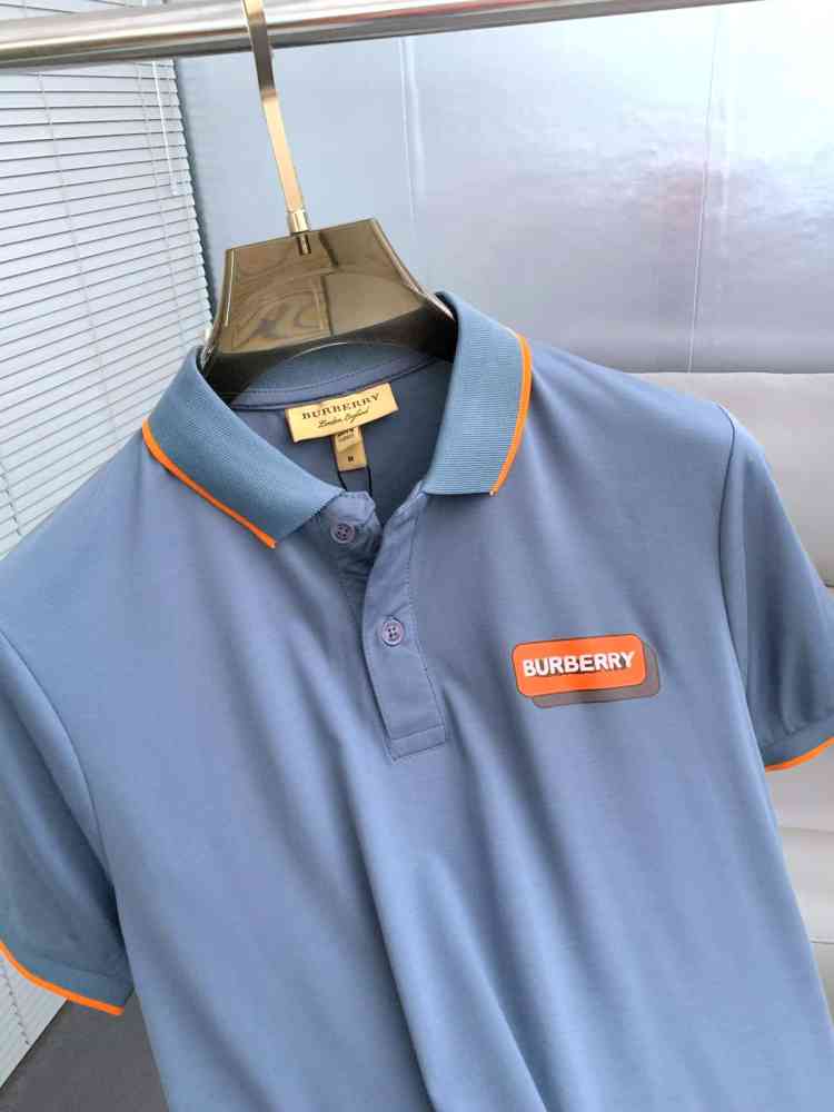 Burberry Sky Blue Premium Exclusive Polo T-shirt-thumb-2