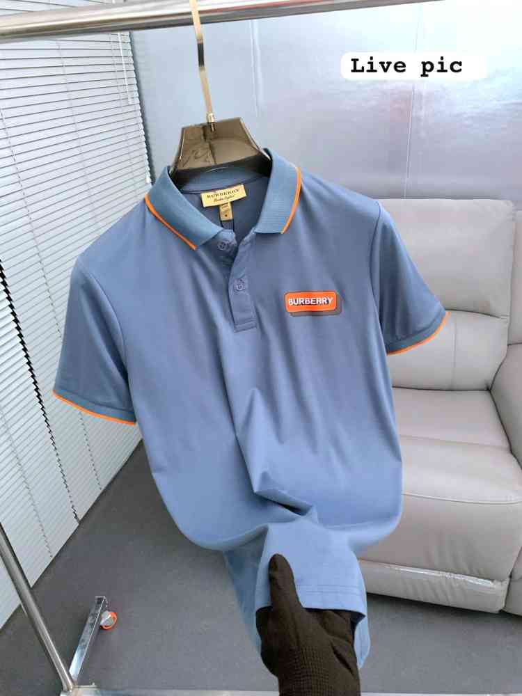 Burberry Sky Blue Premium Exclusive Polo T-shirt-thumb-1