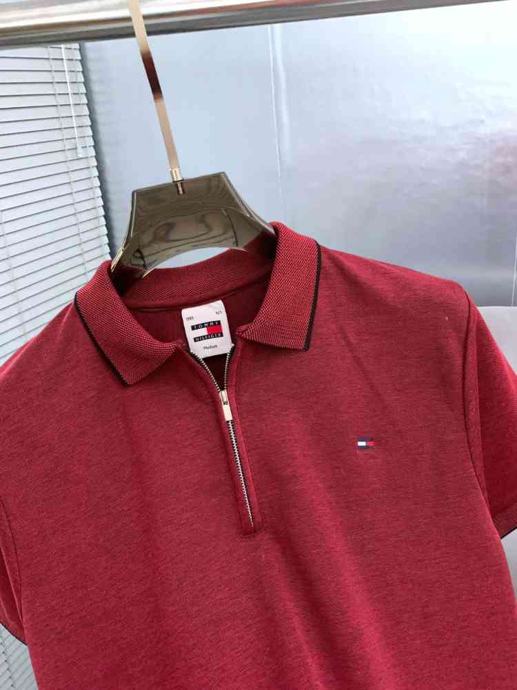 Tommy Hilfiger Red Premium Quality Tees-thumb-1