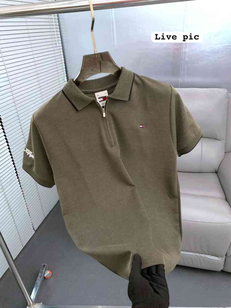 Tommy Hilfiger Dark Green Premium Quality Tees-thumb-1