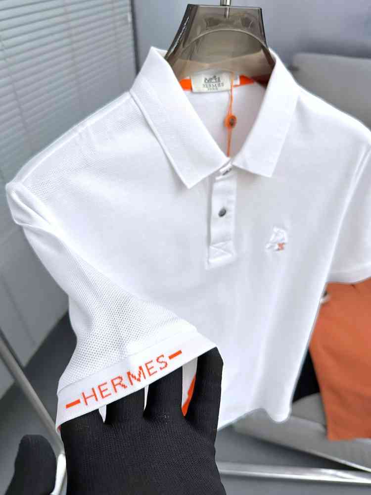 Hermes White Premium Quality T-shirt-thumb-3