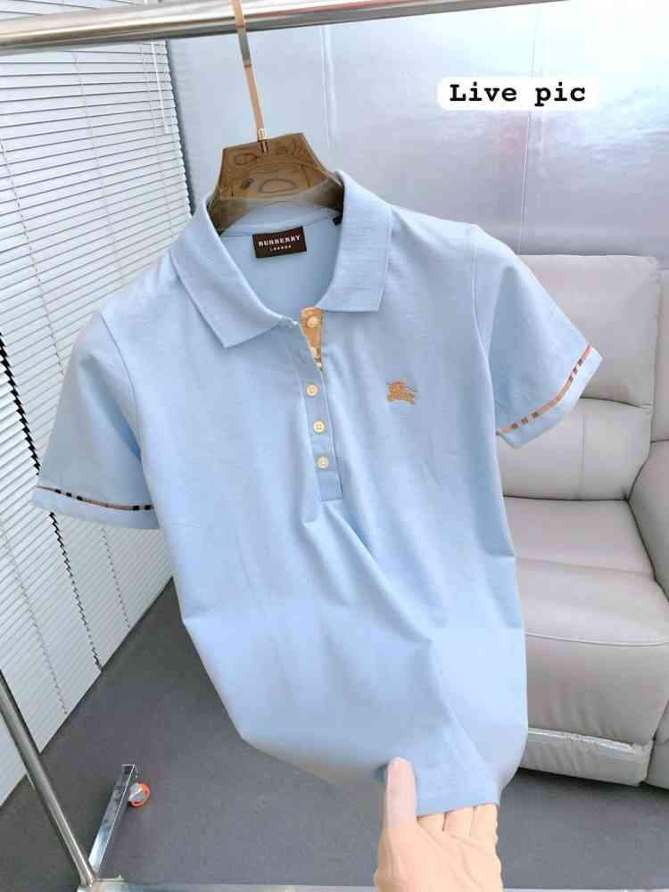 Burberry Sky Blue Premium Women T-shirt-thumb-1
